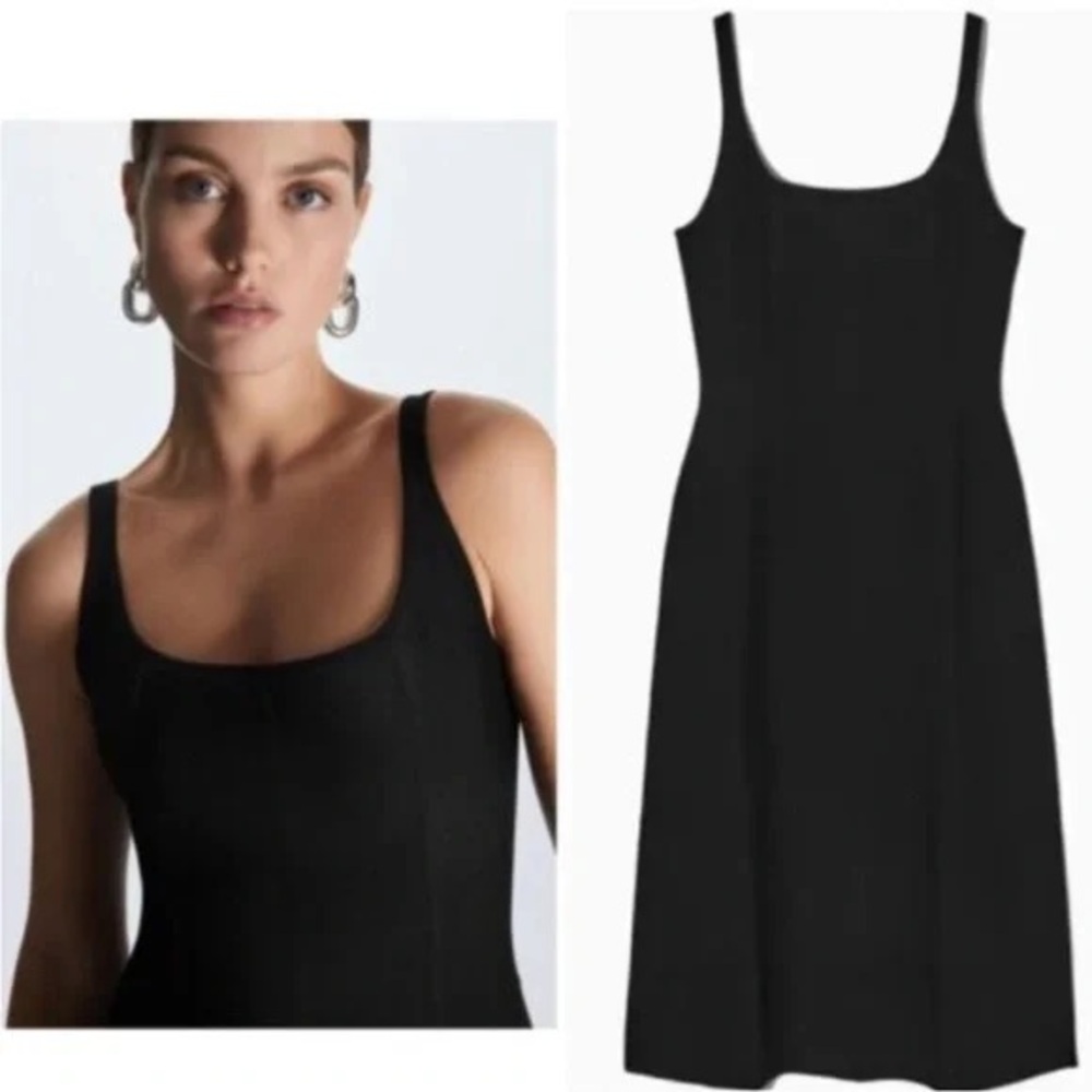 COS SLIM-FIT CORSET-STYLE A-LINE DRESS